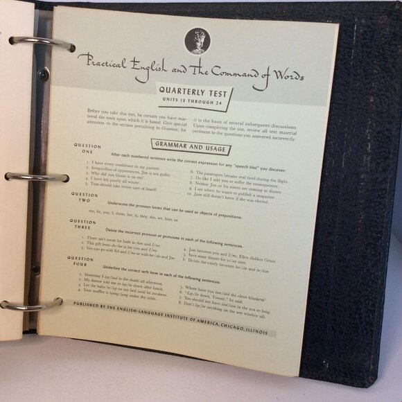 Vintage Text Book 1960 Practical English And Command of Words Adult Education - Picture 9 of 10